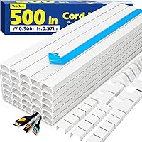 Vista 12 de Kit de ocultador de cable de 630 pulgadas, canaleta de cables pintable, cubiertas de cable para cables en la pared, protector de cable para TV