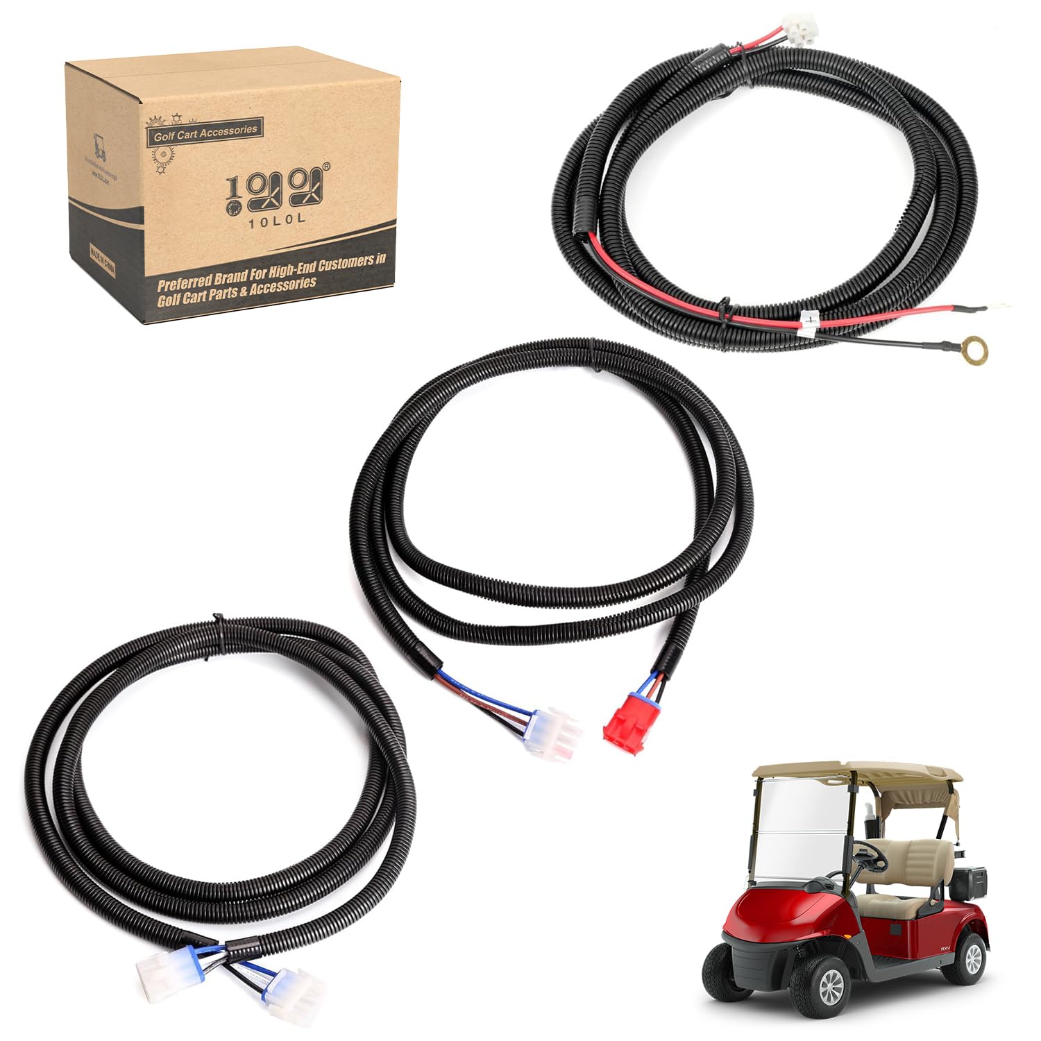 View 1 of 10L0L Golf Cart Tail Lights Extension Wires Kit