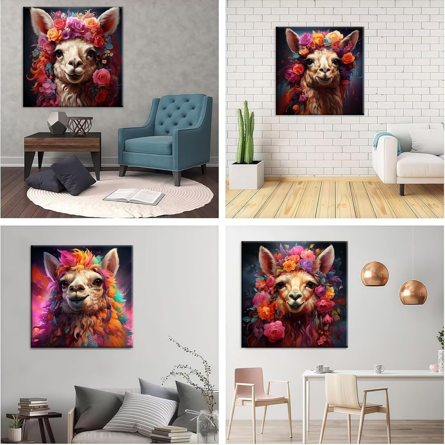 Diamond Painting Kit Flor de alpaca, Pintar Diamantes Kit 80x80cm f-895