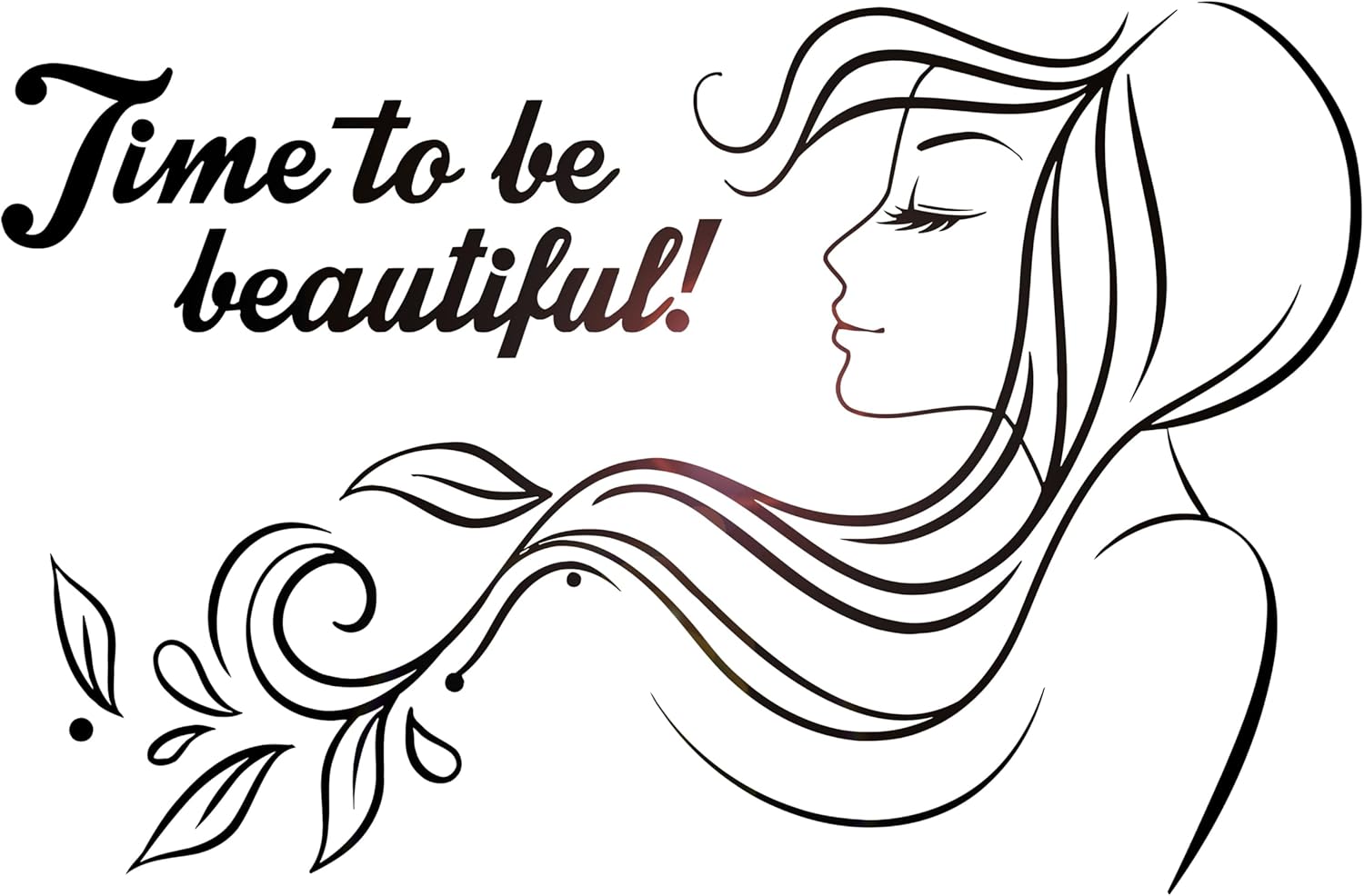 Large Vinyl Wall Decal Beauty Salon Quote Woman Hair Salon Stickers Mural Large Decor (ig4614) Black