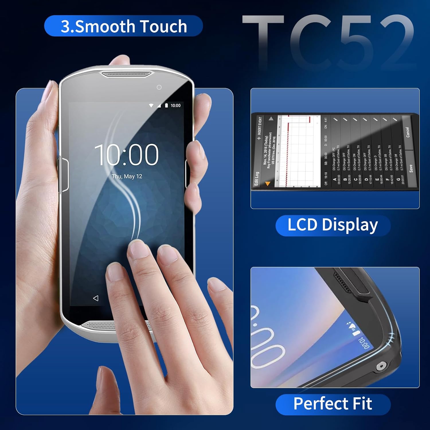 TC52 LCD Screen Replacement [2026 New Version] TC57 Touch Screen for Zebra TC52 TC520K TC57 TC57HO Barcode Scanner LCD Display Touch Screen Digitizer Assembly with Screen Protector and Tools