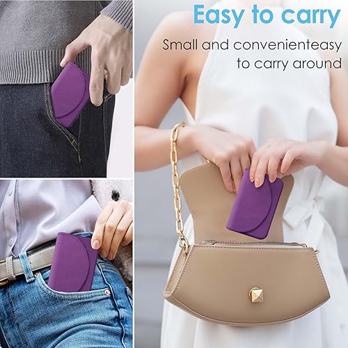 Miniatura 5 de Tarjetero de piel sintética para tarjetas de visita, patrón de impresión en color, tarjetero con bolsillos, bolsillos magnéticos para tarjetas de