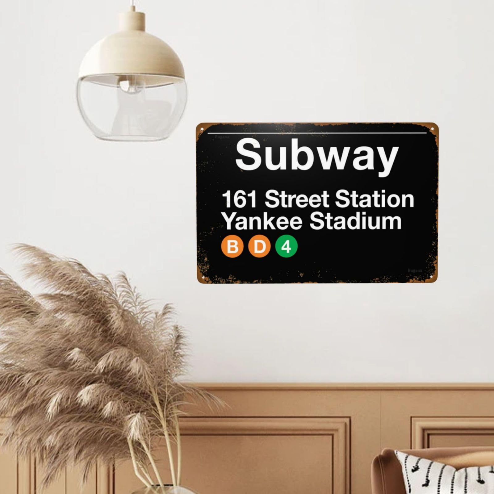 Amazon.co.jp: Bugana Yankee Stadium Subway ヴィンテージ メタル