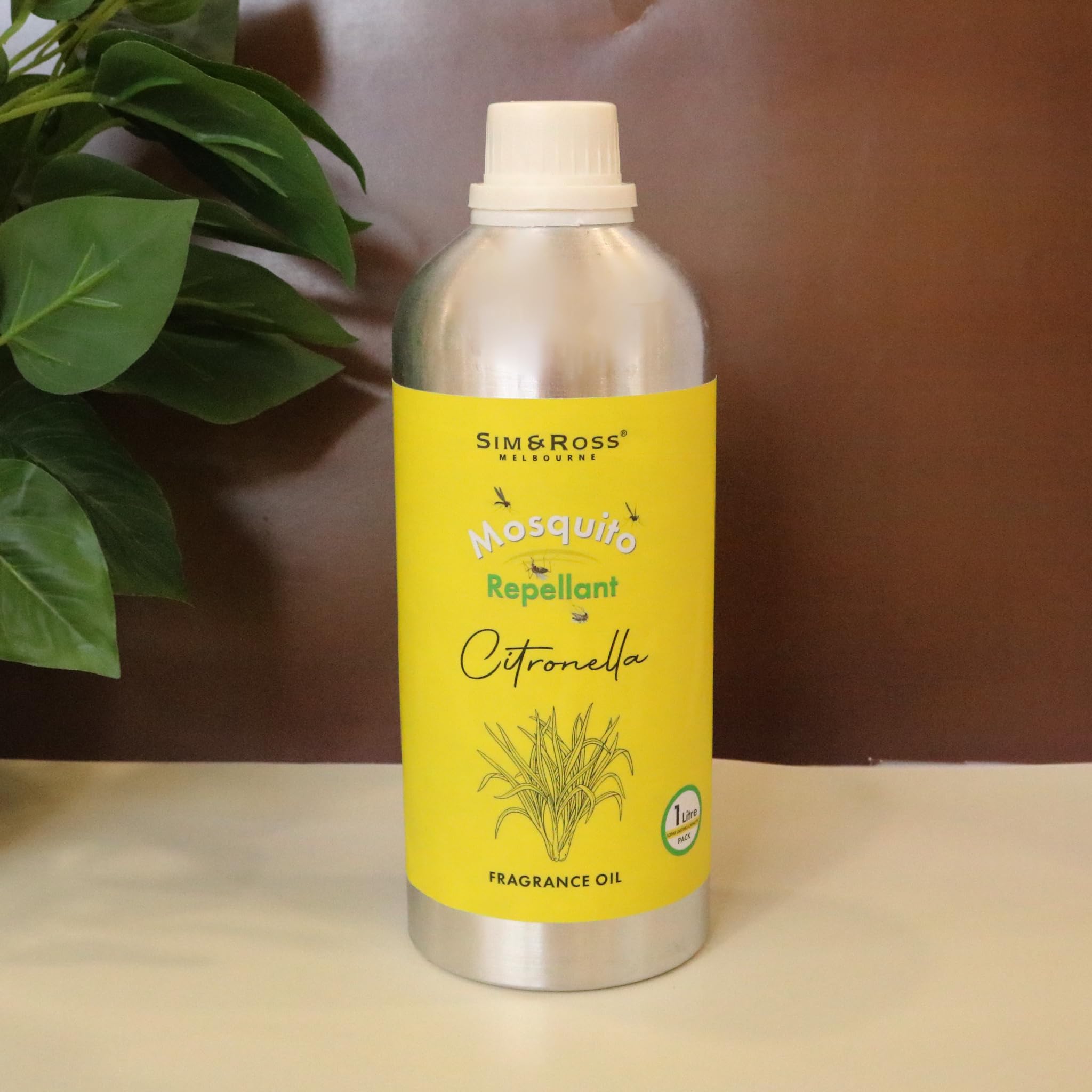 Sim & Ross Citronella Essential Oil 1L – Undiluted, Ultra-Concentrated Natural Oil for Mosquito Repellent (Pack of 1)
