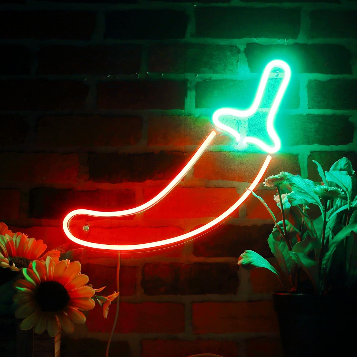 ADVPRO Red Pepper Flex Silicone LED Neon Sign - Green & Red - st16s42-fnu0405-gr