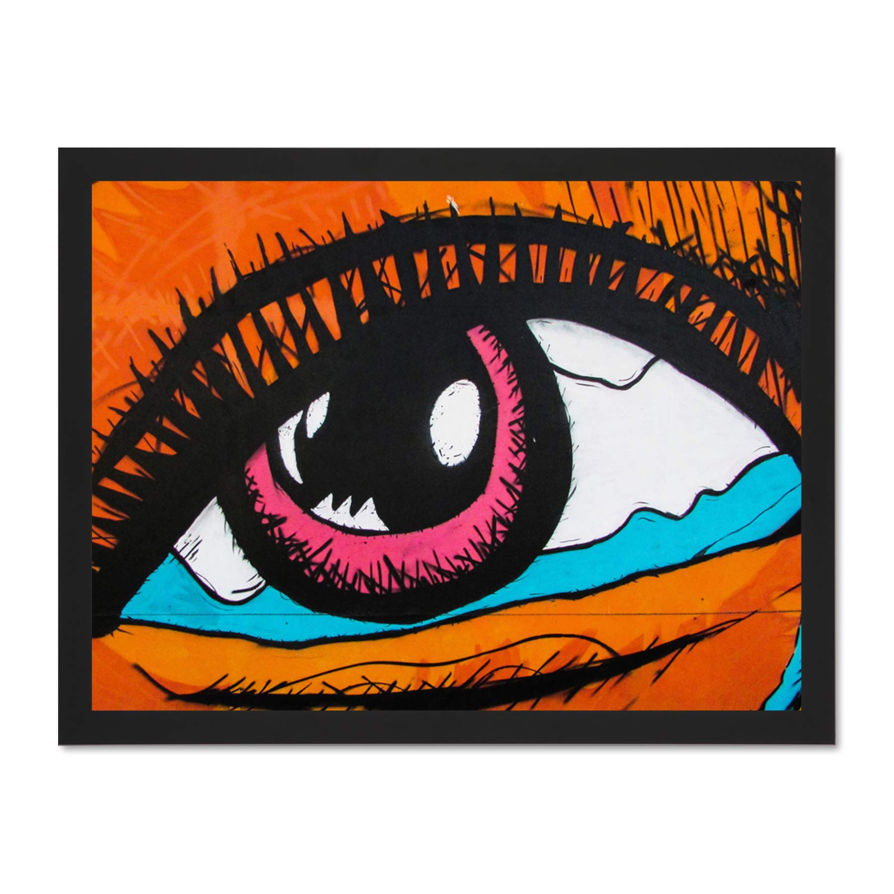 Graffiti Mural Crying Eye Eyeball Large Framed Art Print Poster Wall Decor 18x24 inch