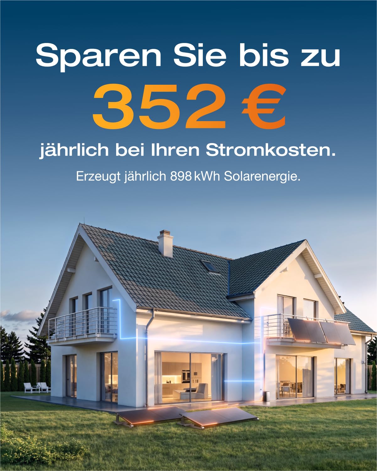 ECOFLOW STREAM Ultra Balkonkraftwerk mit Speicher 900W, 1,92kWh Speicher für Balkonkraftwerk, 2x 450W Solarpanel, 2300W Dual AC-Anschlüsse, erweiterbar auf 21 kWh, 6000 Ladezyklen, KI, Plug&Play