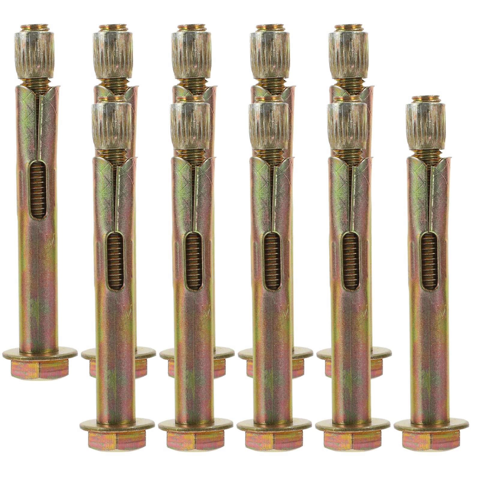 VILLCASE 10pcs M8 Expansion Bolt Carbon Steel Drop in Anchors Carbon Steel Concrete Anchors Professional Concrete Knurled Anchors Concrete Anchors Kit Suite Internal Expansion M10