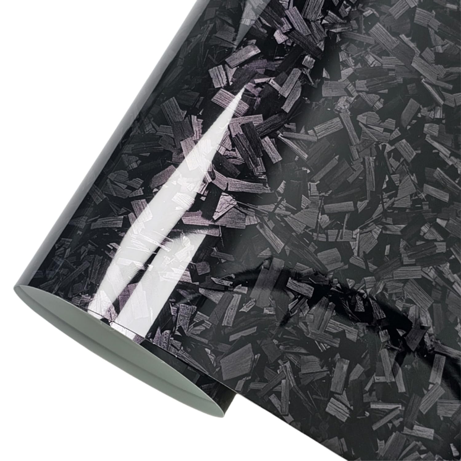 CompraFun Forged Carbon Film, Glossy Black, 30 x 150 cm, Compatible with Car, Motorcycle, Bicycle