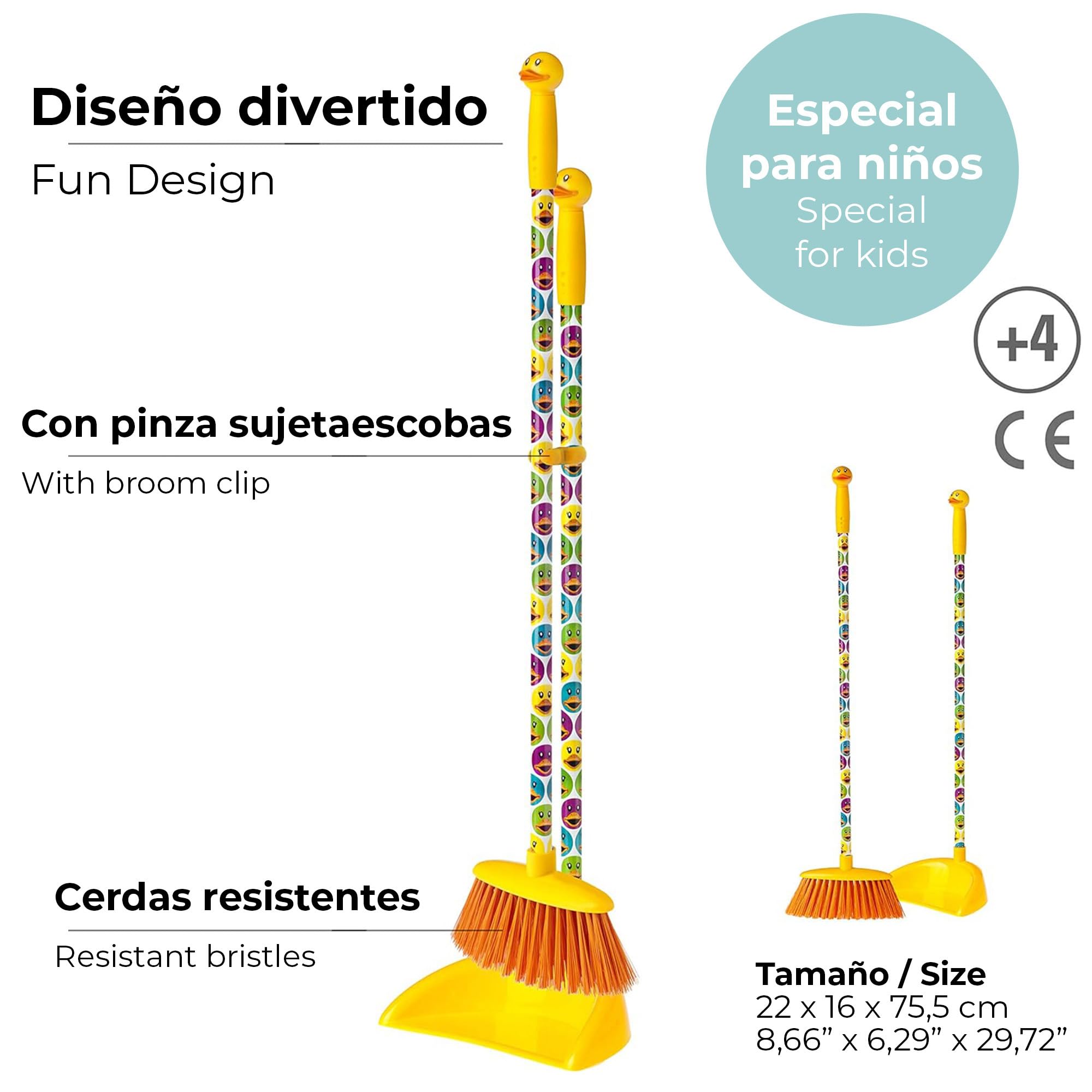 Vigar Set de Barrer con Escoba y Recogedor Infantil Ducks