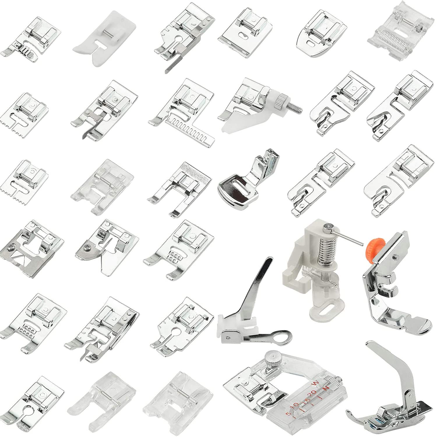 Jasol 33 Sewing Machine Presser Foot Feet Kit Fit for Usha Brother Singer Janome All Automatic Sewing Machine, Pack of 1, Silver — Amazon image 2