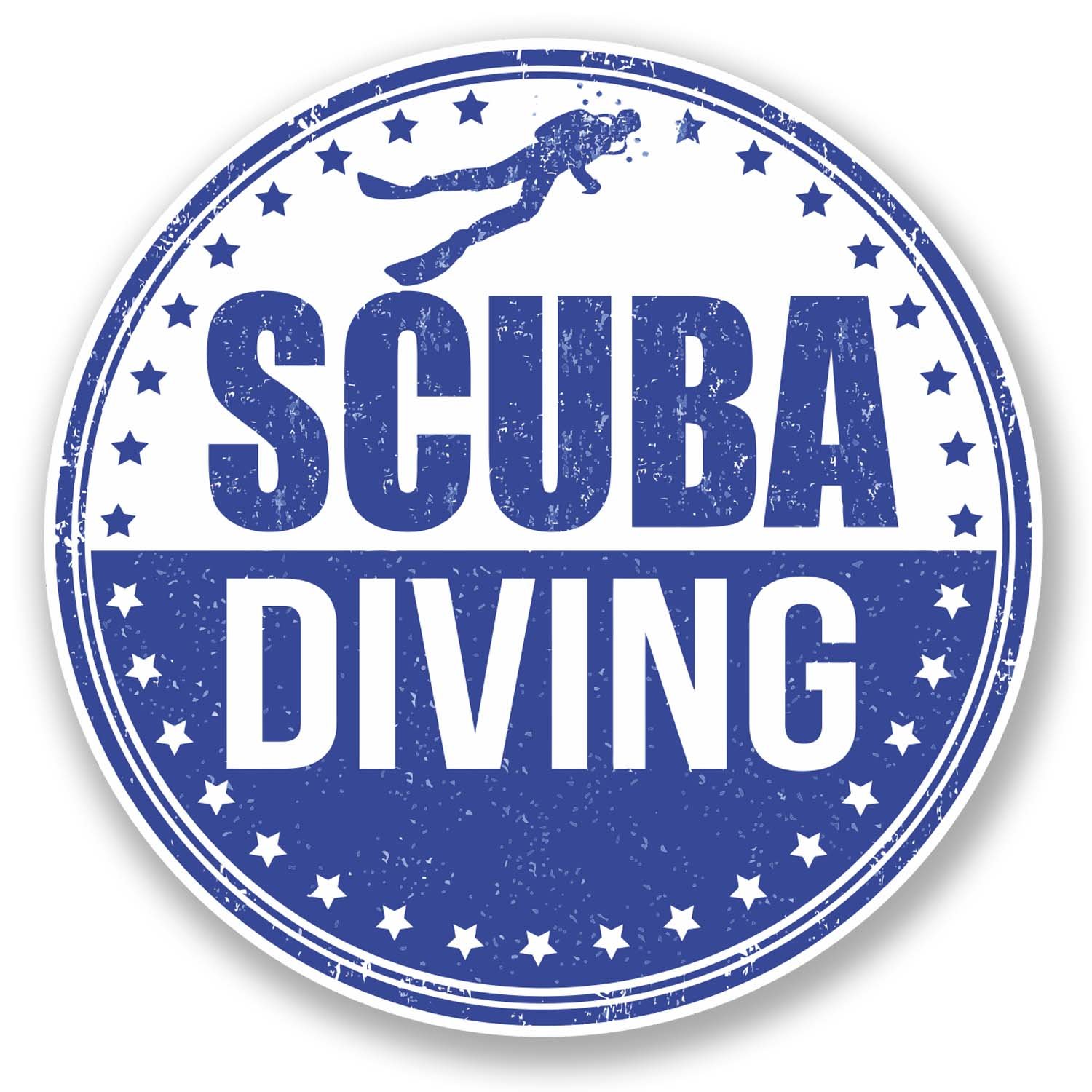 2 x 10cm Scuba Diver Vinyl Decal Sticker Laptop Diving Fun Club Padi Dive #6079 (10cm x 10cm)