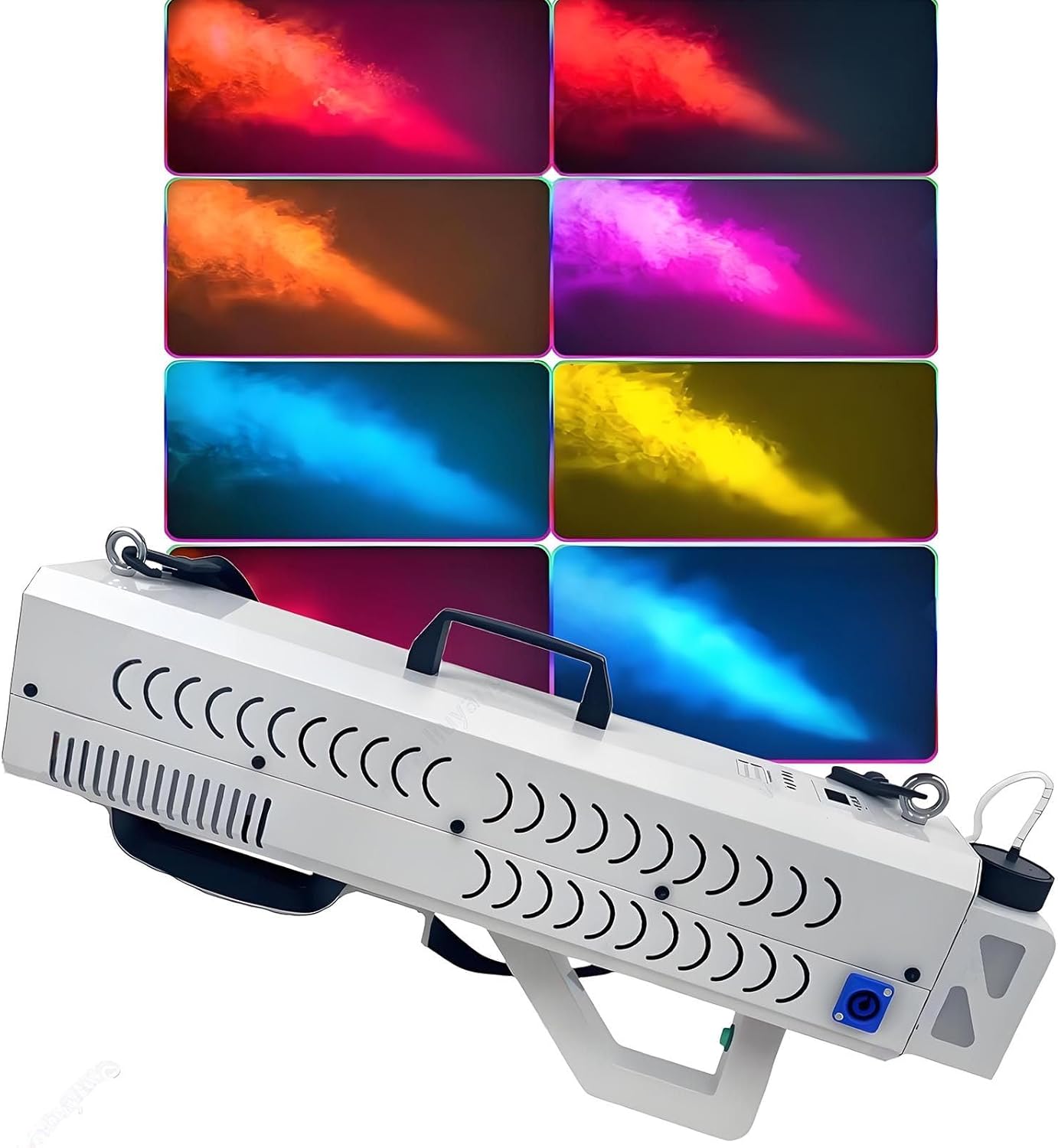 Smoke Gun for Party,1500w Fog Machine with Led Lights,Stage Effect Equipment-0.3l Capacit/Smart Display,for Dj Stage, Party, Wedding, Special Event, Music Festival White