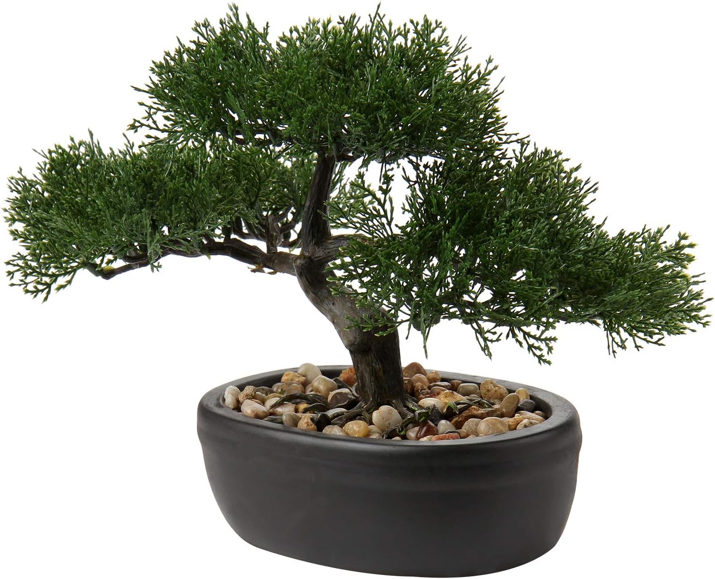 Briful 9" Artificial Bonsai Tree Fake Plants Japanese Bonsai Decoration Artificial Plants Indoor Potted Faux Pine Plant for Indoor/Outdoor Home Office Desk Décor