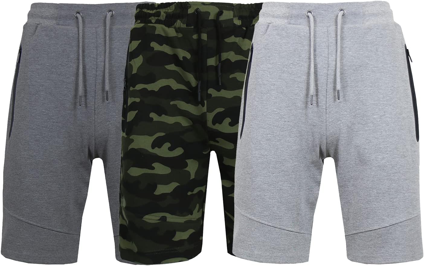 Galaxy by Harvic Men's 3-Pack Performance Jogger Shorts, Tech Fleece Active Cotton Blend Shorts with Pockets