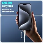 TiMOVO Lightn-ing Female to USB C Male Adapter, 4 Pack USB C to Lightn-ing Adapter Supports Charging & Data Sync with Anti-Lost Loop for iPhone 17/16 Pro Max Plus,iPad Pro/Air, Not for Audio/OTG,White