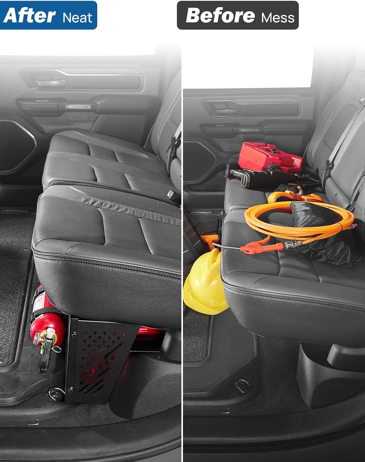 JOYTUTUS Under Seat Storage Molle Panel Compatible With Ram 1500 2019 2020 2021 2022 2023 2024 2025 2026 Crew Cab(New Body Style), Underseat Truck Under Seat Storage Molle Panels Accessories