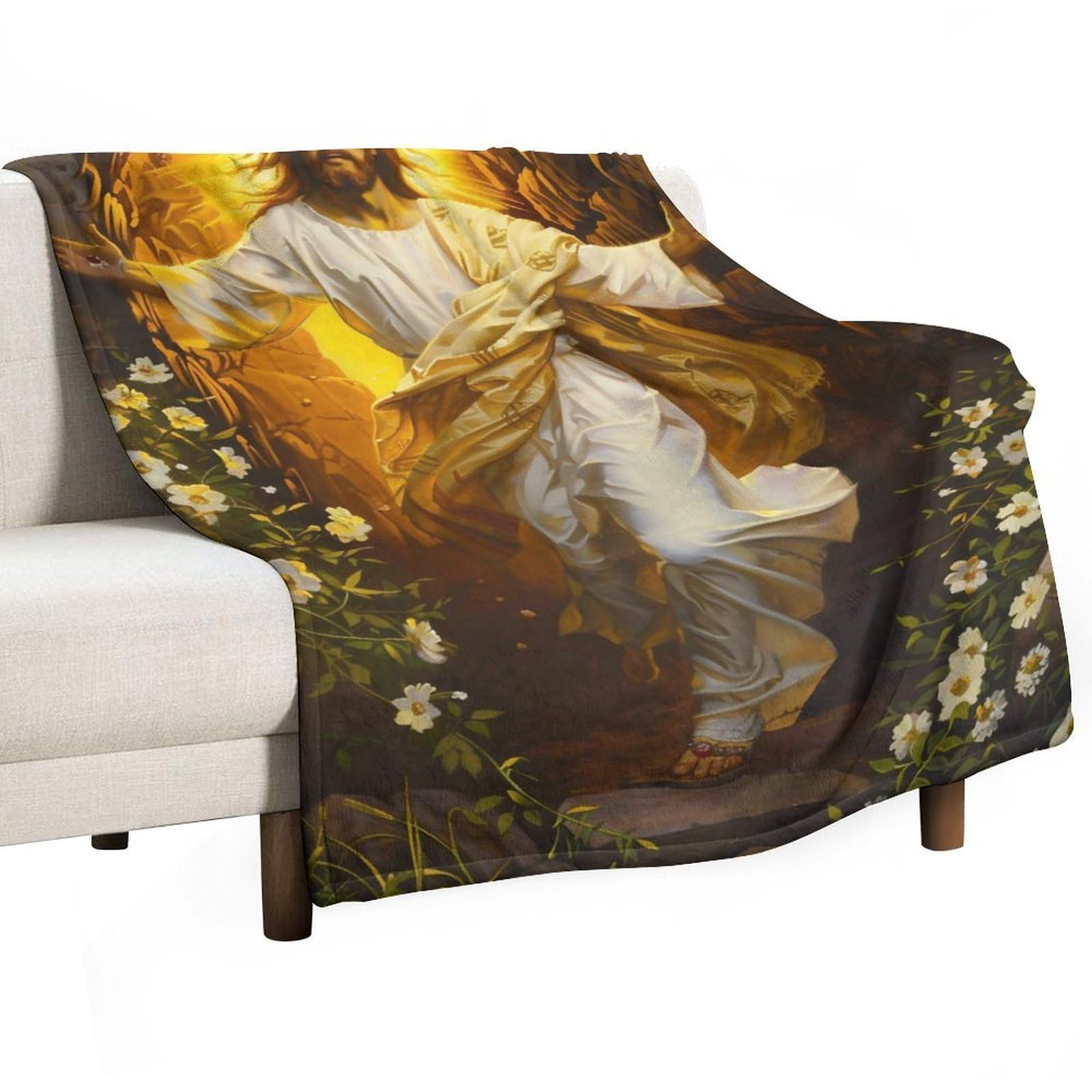 YHGSREUOH Resurrection of Jesus Christ 02 Flannel Blankets Fleece Soft Throw Lightweight Plush Gifts for Couch, Bed, Cozy Sofa Plush, Chair, Lovers 130x175cm(50x70in)