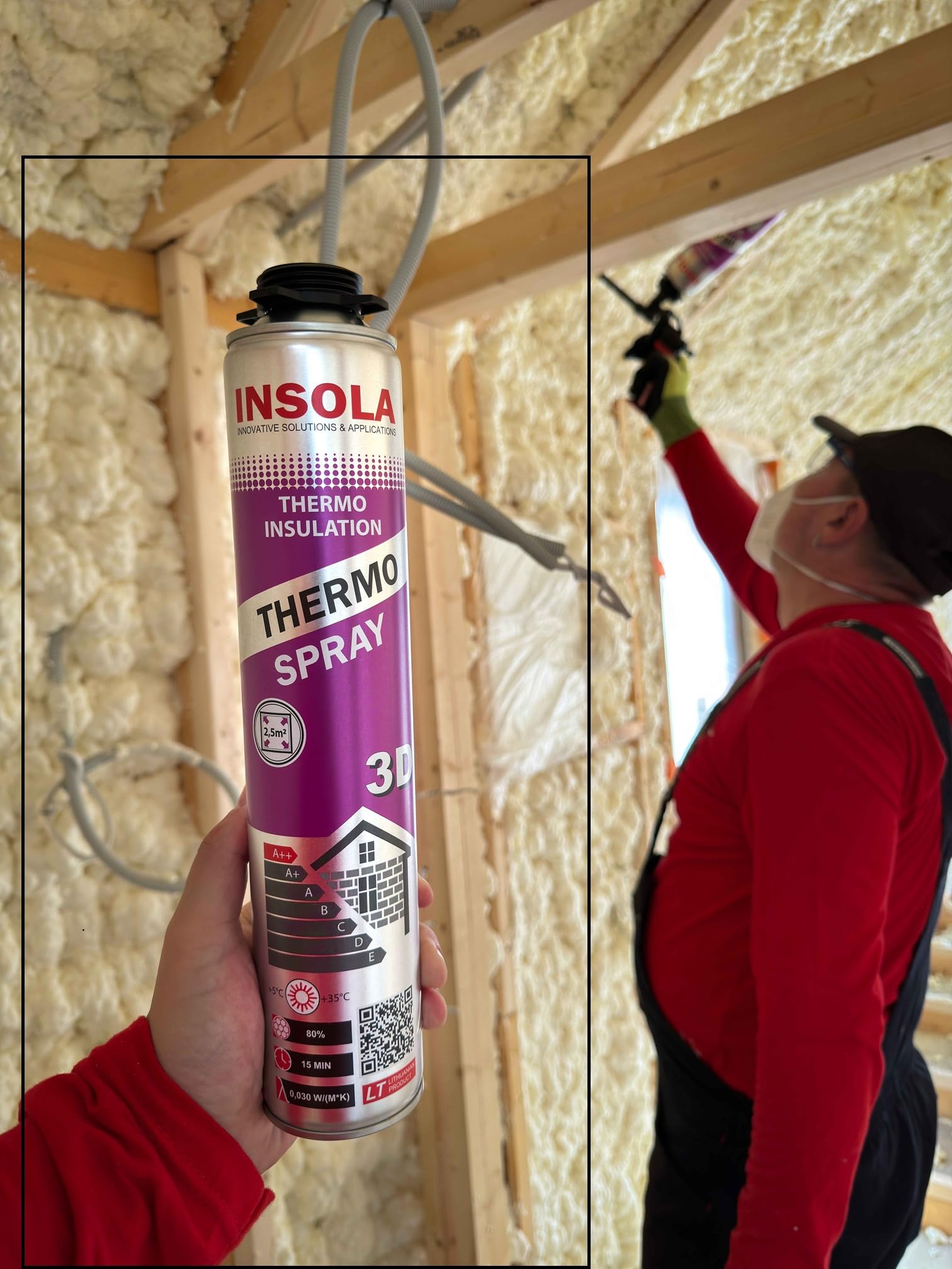 Thermo Spray 3D PU-Isolierschaum 12 x 850 ml – Effektive Sprühdämmung
