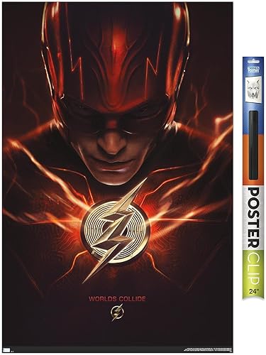 Trends International DC Comics Movie The Flash - Póster de pared de una hoja, 22.37 x 34.00 pulgadas, paquete de póster y clip