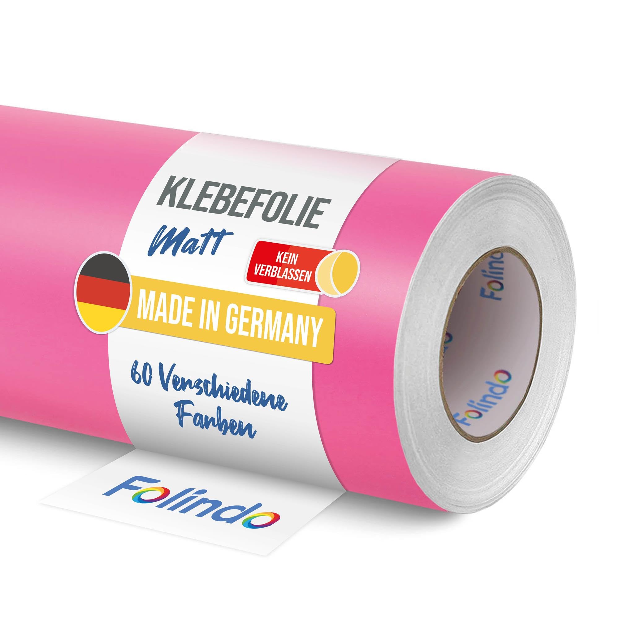 FOLINDO Möbelfolie selbstklebend matt - langlebige Möbel Klebefolie 045 Hellrosa 5 m x 31,5 cm - Klebefolie Küche - selbstklebende Folie Möbel - moderne Schrankfolie versch. Größen