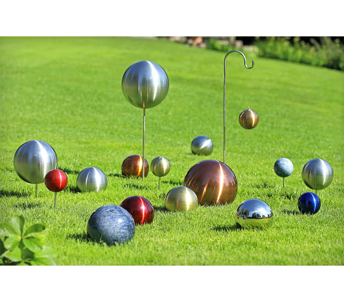 Dehner – Bola de Acero Inoxidable Cepillado, diámetro 20 cm, Plata