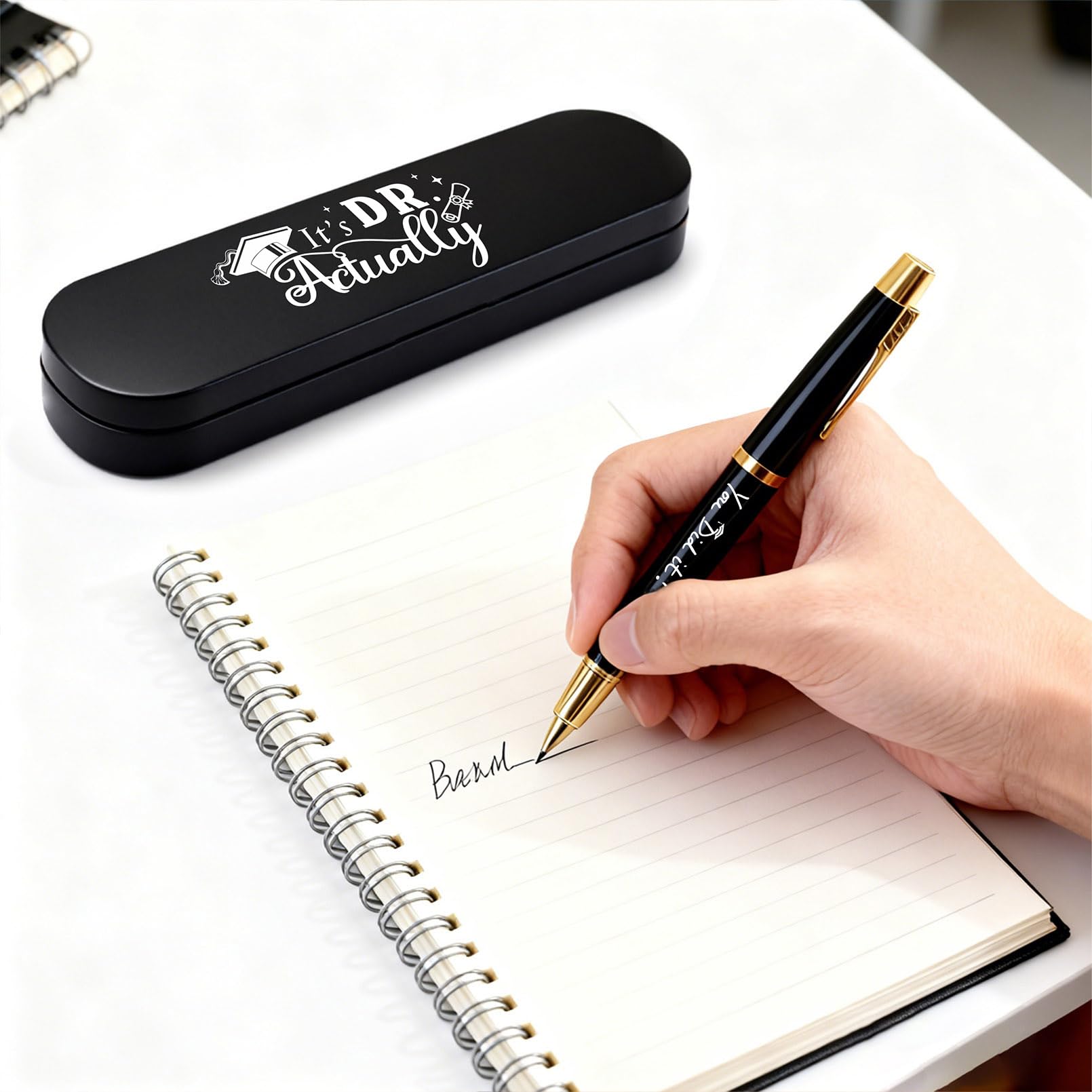 PhD Graduation Gifts - “It’s Dr. Actually” Graduation Gel Pen & Case - Doctorate Graduation Gift for PhD - Class of 2026 Dr. Gift for Men Women