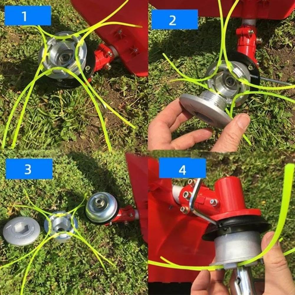 Testina Universale per Filo di Taglio in Alluminio con Filo in Nylon a 4 Linee Compatibile con(A)