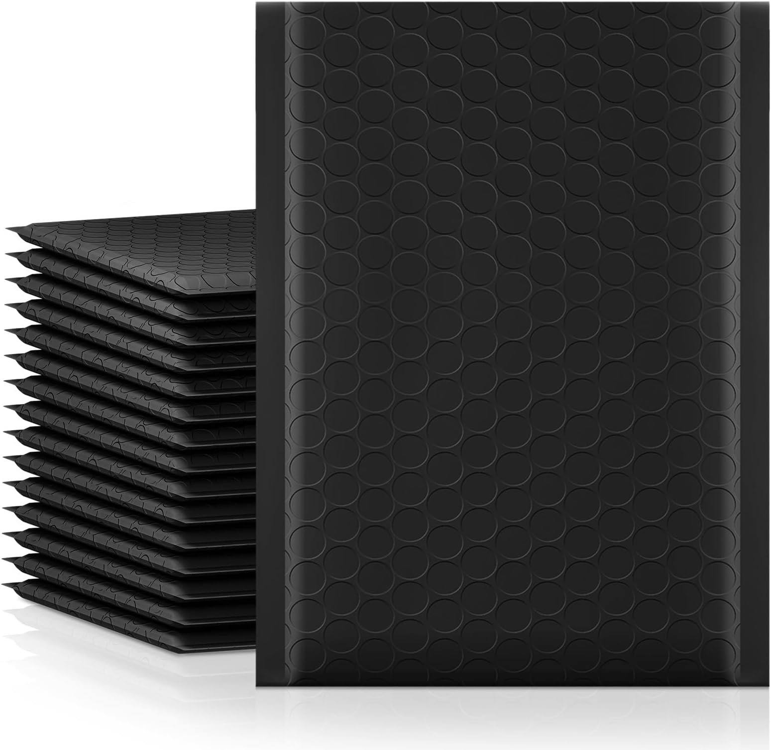 Fu Global 50 pcs 6x10 inch Black Poly Bubble Mailer Self Seal Padded Envelopes Pack of 50 (Black, 6x10)