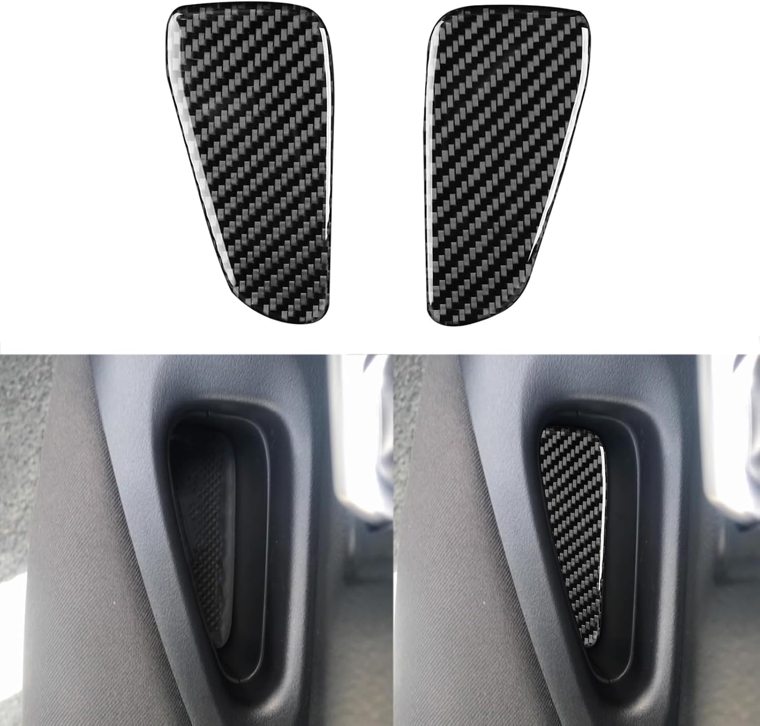 Carbon Fiber Auto Accessories Rear Door Groove Gasket Pad Trim Cover Interior Self Adhesive Trim Sticker Fit for Toyota Corolla & Cross 2020-2026 Hybrid Hatchback L LE XLE SE XSE FX Black 2PCS