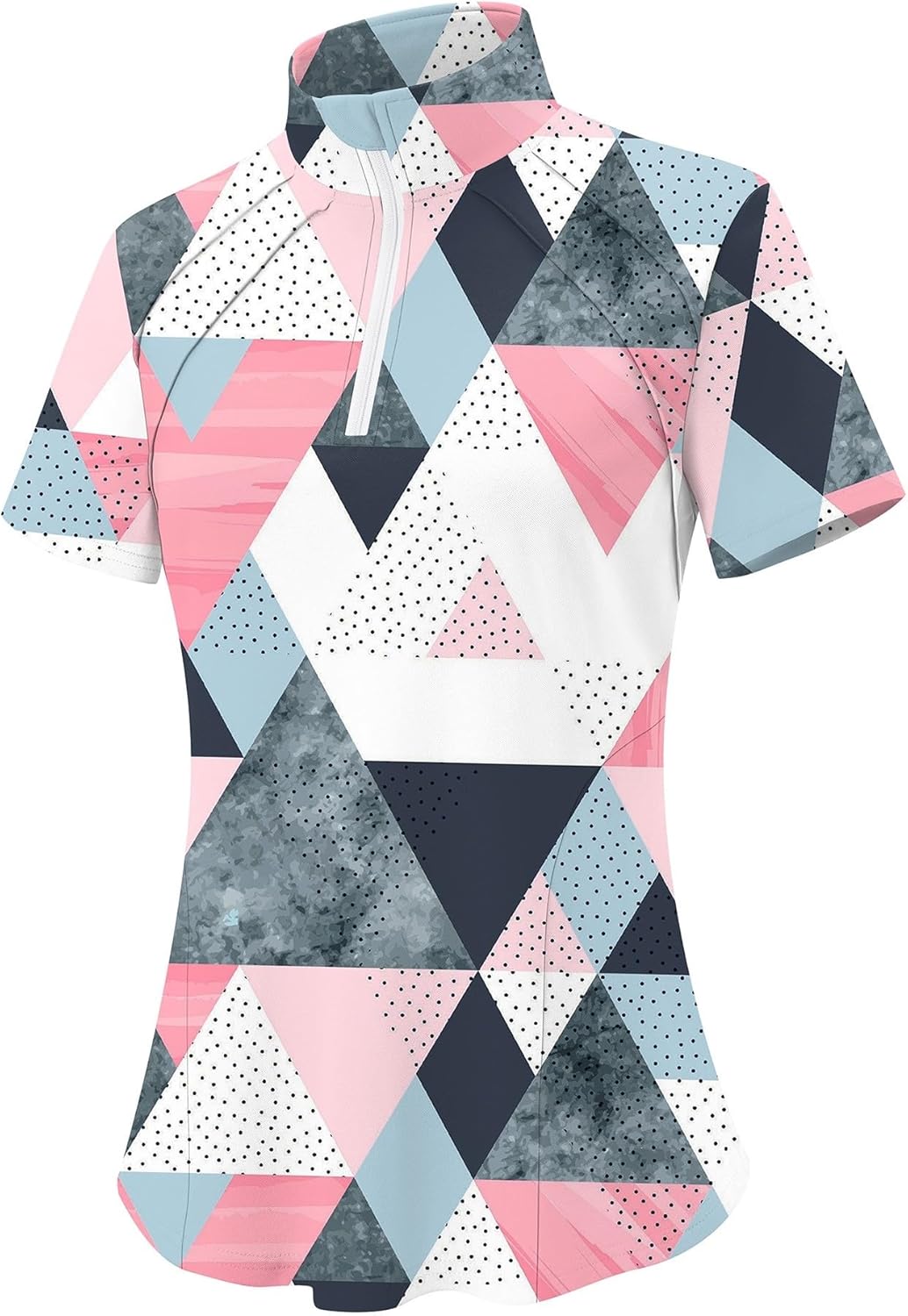 LOMON Womens Golf Polo Shirts Summer Short Sleeve 1/4 Zip Tops Moisture Wicking Casual Tennis Activewear with Pockets - Image 4