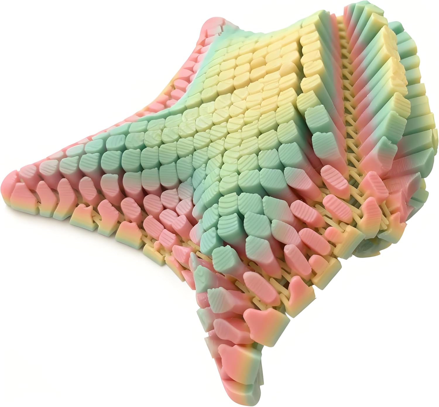 Cute 3D Printed Squishy Starfish Flexibat Fidget Desk Toy - Fun Starfish Desk Decor,Unique Flexible Starfish Gift (Rainbow Forest) image 3