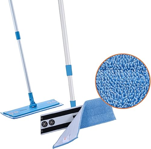 Miniatura 1 de Superio Miracle Mop - Juego de 2 trapeadores planos de microfibra húmedos y antipolvo para tablones de vinilo, madera dura, laminado, suelo de