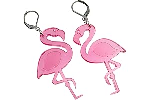 Ravishing Pink Flamingo Leverback Earrings: Adorn Your Ears with Tropical Elegance