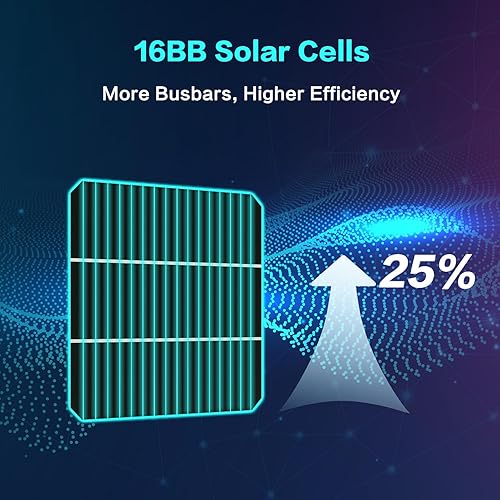 Miniatura 2 de JJN Bifacial - Panel solar de 200 W, 16BB tipo N 200 W, 12 V, 25 % de alta eficiencia, 200 W, módulo solar monocristalino para casa rodante, granja,