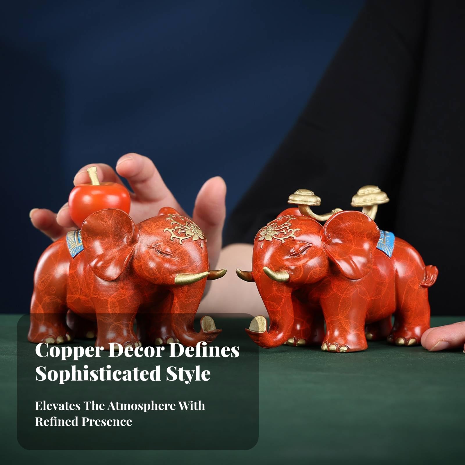 Miniatur enpaar Aus Kunstharz, Goldfarbenenfigur, für Wohnzimmer, Schreibtisch