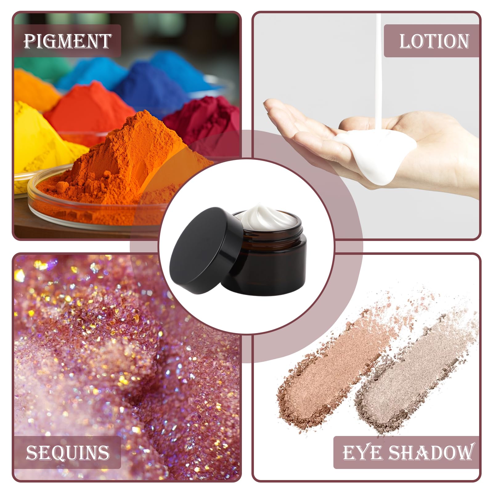 20 Stück Cremedosen zum Befüllen 50ml Glas, Glastiegel 50ml mit Deckel für Creme, Tiegel für Creme, Salbentiegel Braunglas mit Deckel und Liner für Kosmetika, Lotionen, Cremes