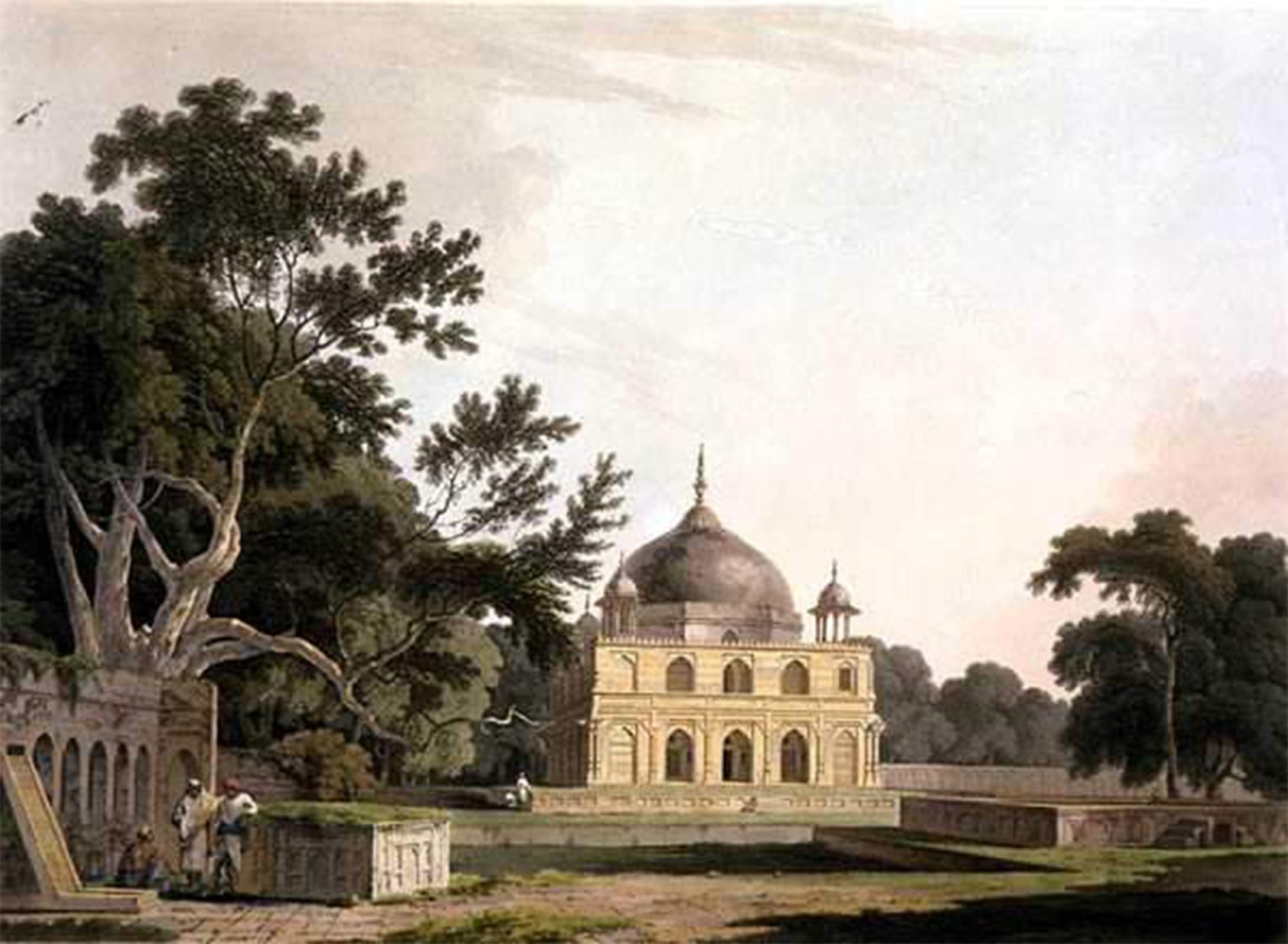 RZHRHJES Vintage Picture Wall Picture Painting Print Poster Mausoleum of Sultan Chusero Near Allahabad by Famous Artist Abstract Wall Art Painting for Home Decor 60x90cm