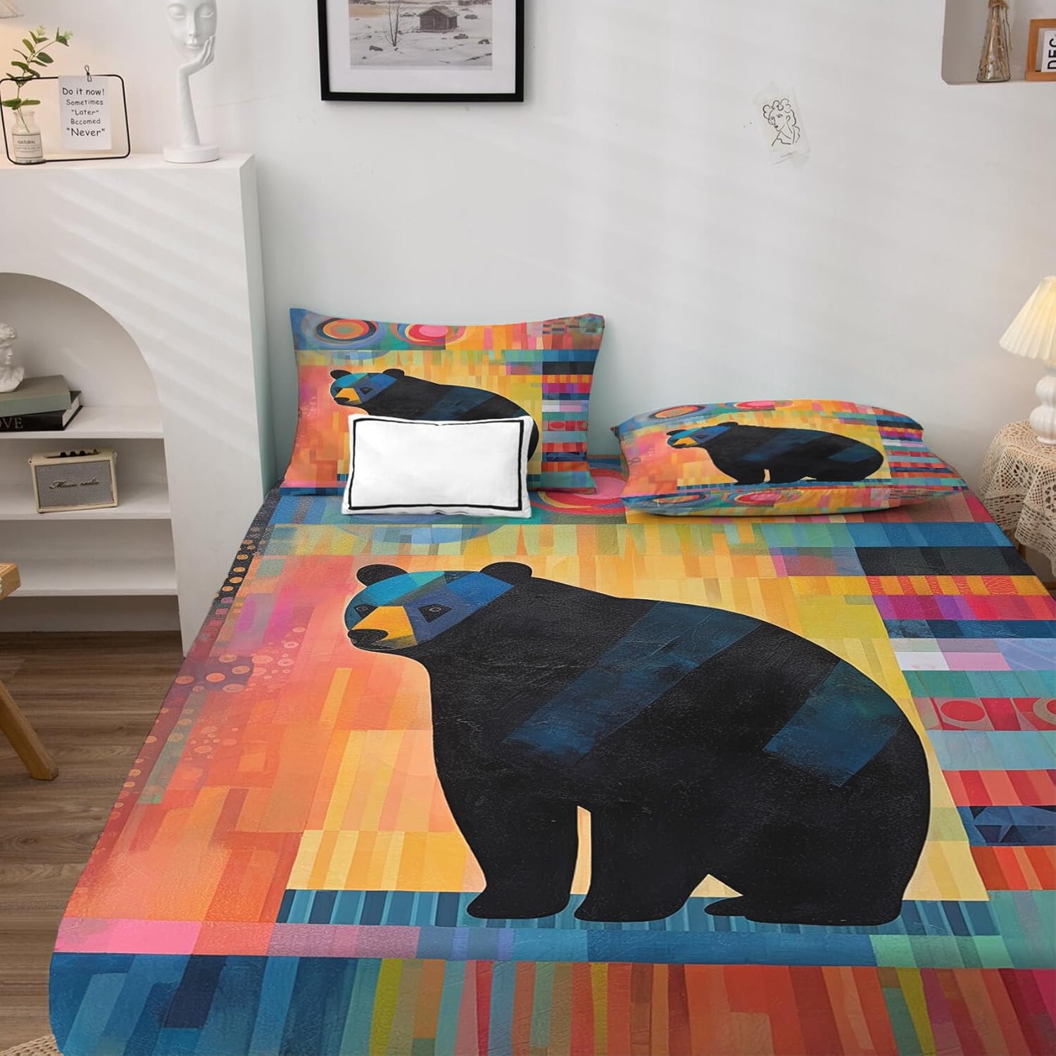 Full Size Bed Sheets - Jesus Sheets - Christian Bed Sheets - Soft Microfiber Sheet & Pillowcase Sets 4 Piece with 16 Inch Deep Pocket - Religious Patterned Bedding Decor