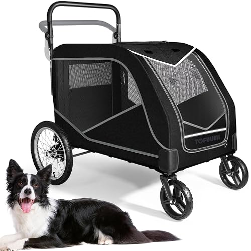 TOFUUMI Large Dog Stroller Dual Entry 132 lbs