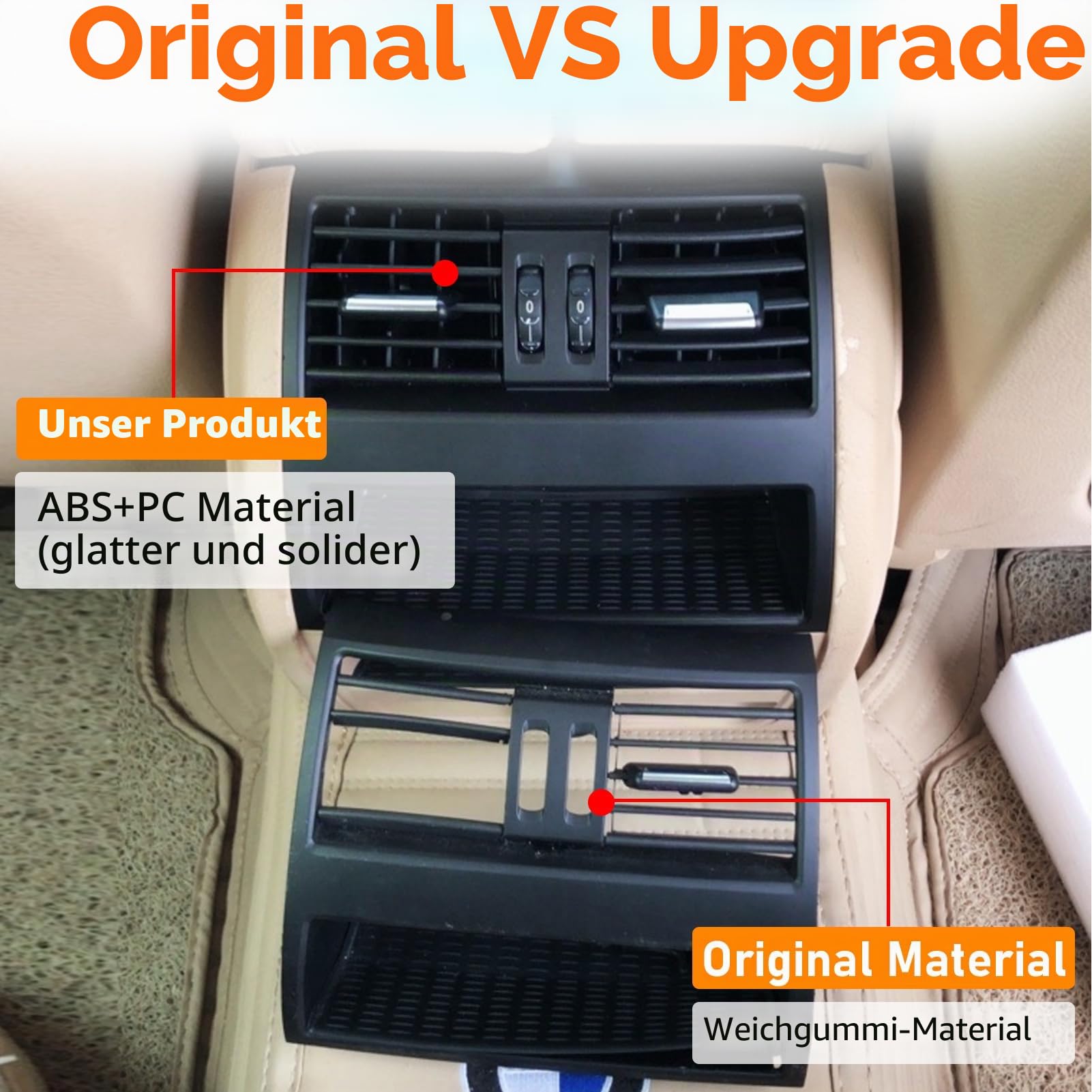 Lüftungsgitter Klimaanlage Kompatibel mit bmw 5er F10 F11 Lüftungsgitter Hinten F10 F11 520 523 525 528 530 535 550 2010-2016 (Model C)