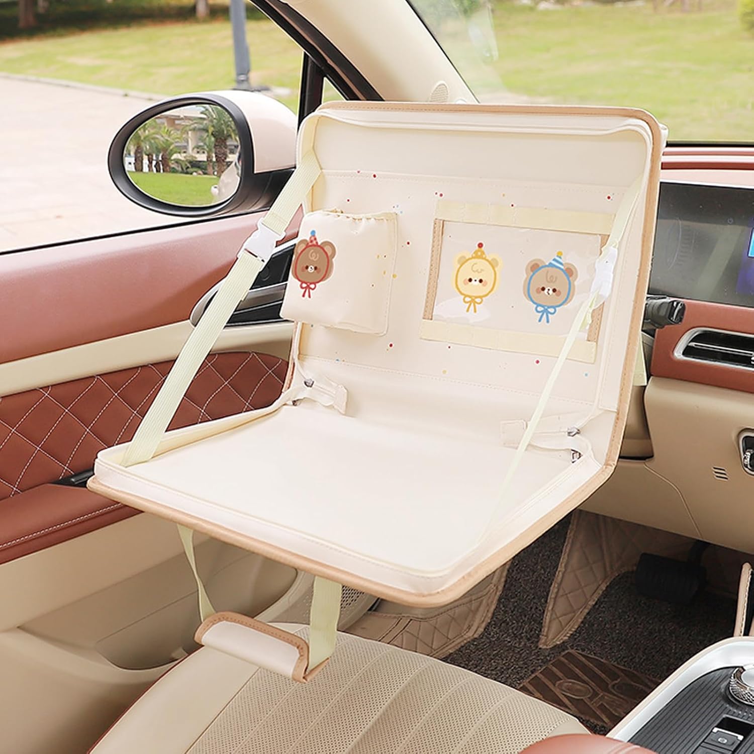 Convenient Car Backseat Storage Solution Bag Laptop Desk Food Trays For Organizing Items Like Hat & Toy
