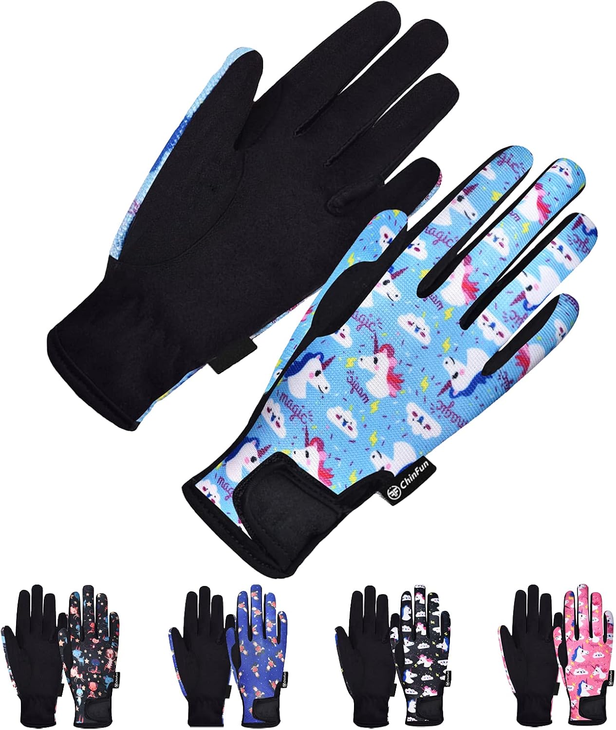 ChinFun Kids Horse Riding Gloves Children Equestrian Horseback Gloves Boys & Girls Youth Outdoor Mitts Perfect for Biking Cycling Gardening : Everything Else