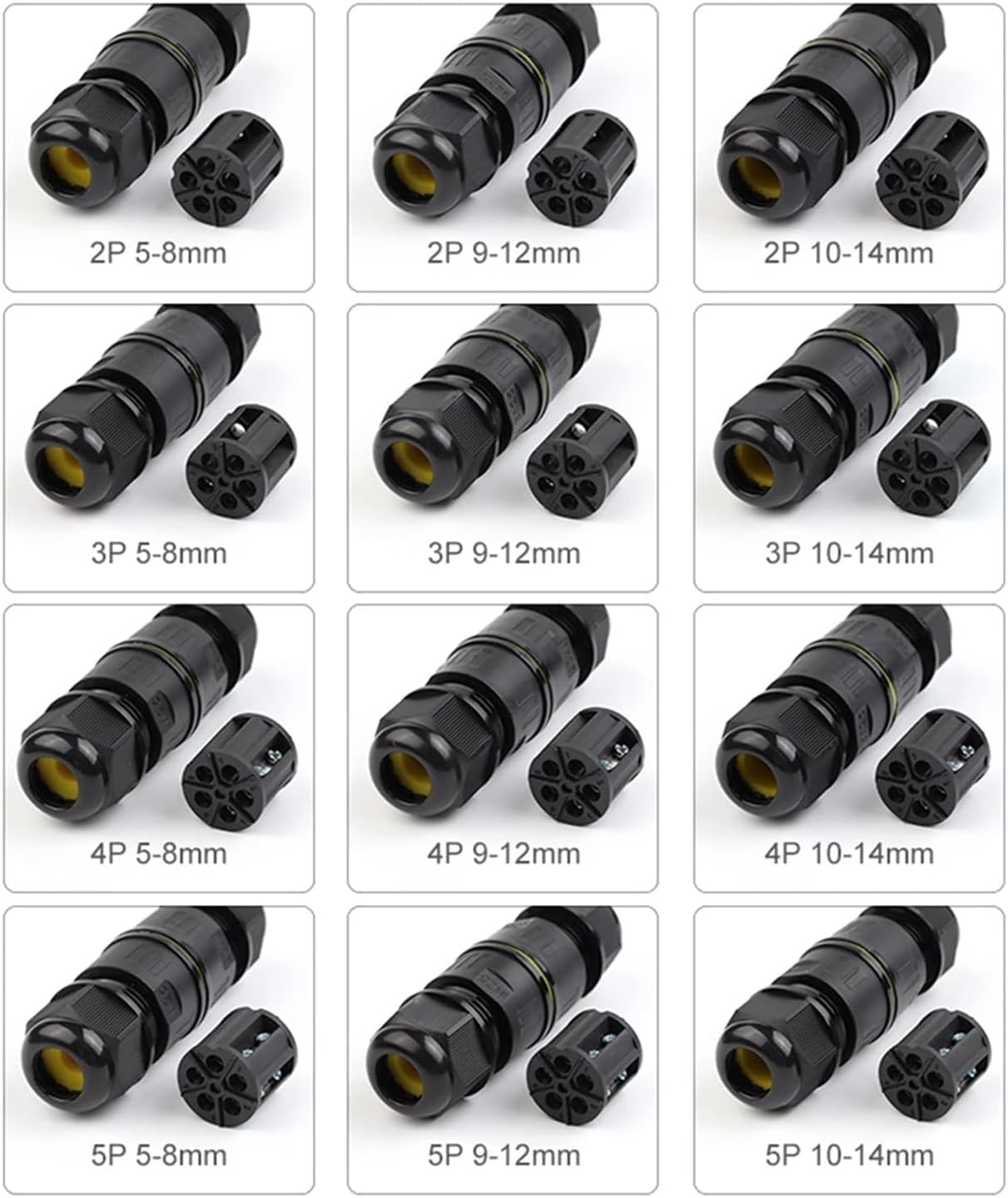 IP68-M25 Waterproof Connector Wire Cable Conductor 2/3/4/5 Core No Welding I Shape Screw Terminal Adapter Outdoor(M25-4P(10-14mm))