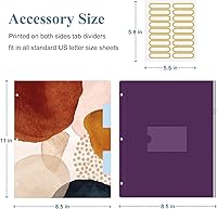 Vista 4 de Carpeta de 3 anillas, carpeta de anillos redondos de 1 pulgada con portapapeles, pestañas divisoras, fundas de bolsa con cremallera de PVC