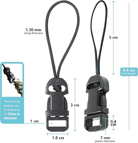 Miniatura 2 de Foto&Tech 2 piezas de conector QD de liberación rápida para correa de cuello de cámara compatible con cámaras compactas Fujifilm Samsung, Sony,