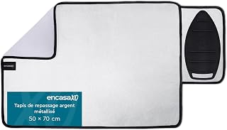 Publicité sponsorisée - Encasa XO - Tapis de Repassage - Argent métallique (Grand 70x50 cm) avec Rembourrage en Mousse de ...