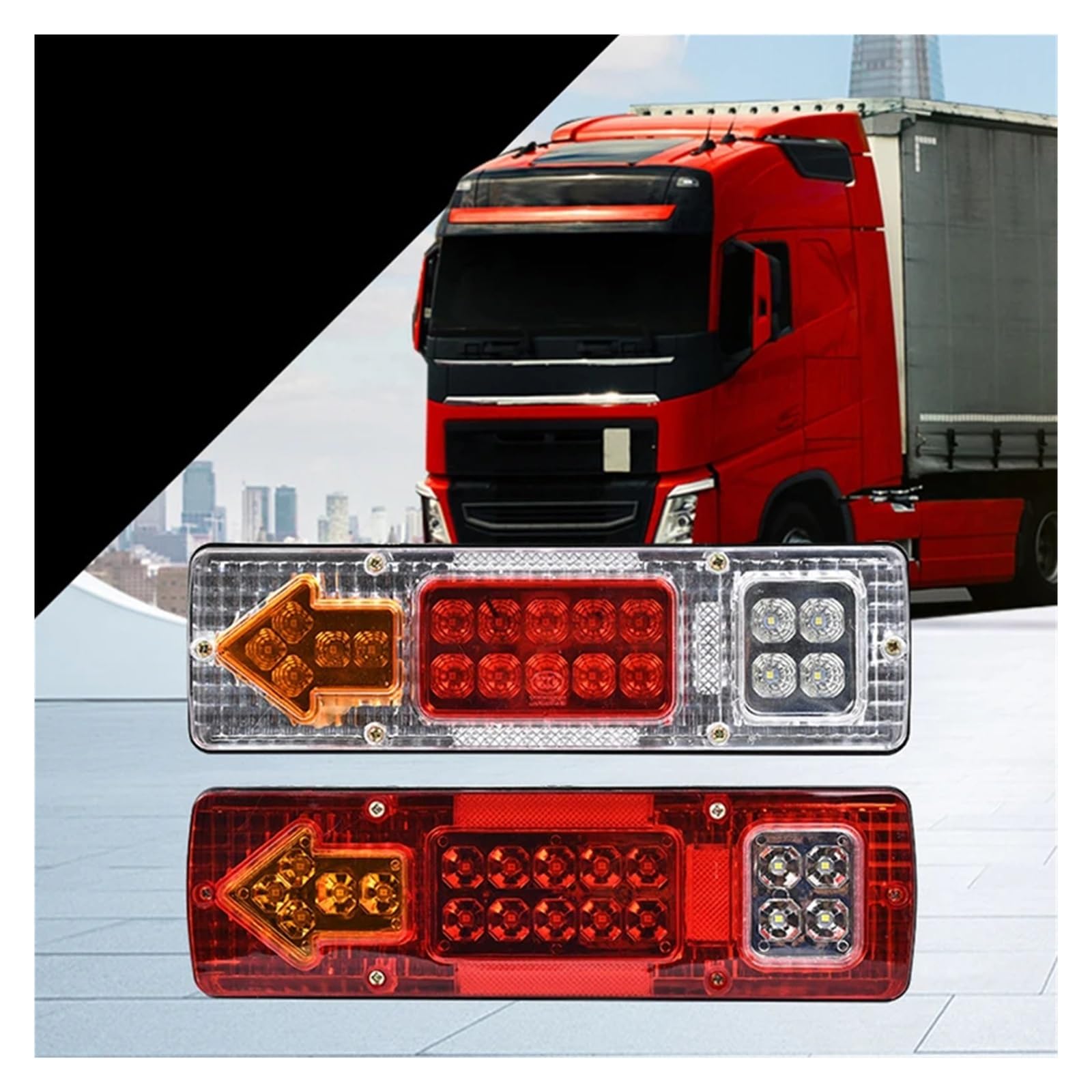 2x 12-24V LED Bianco Rosso Neon Posteriore Lato