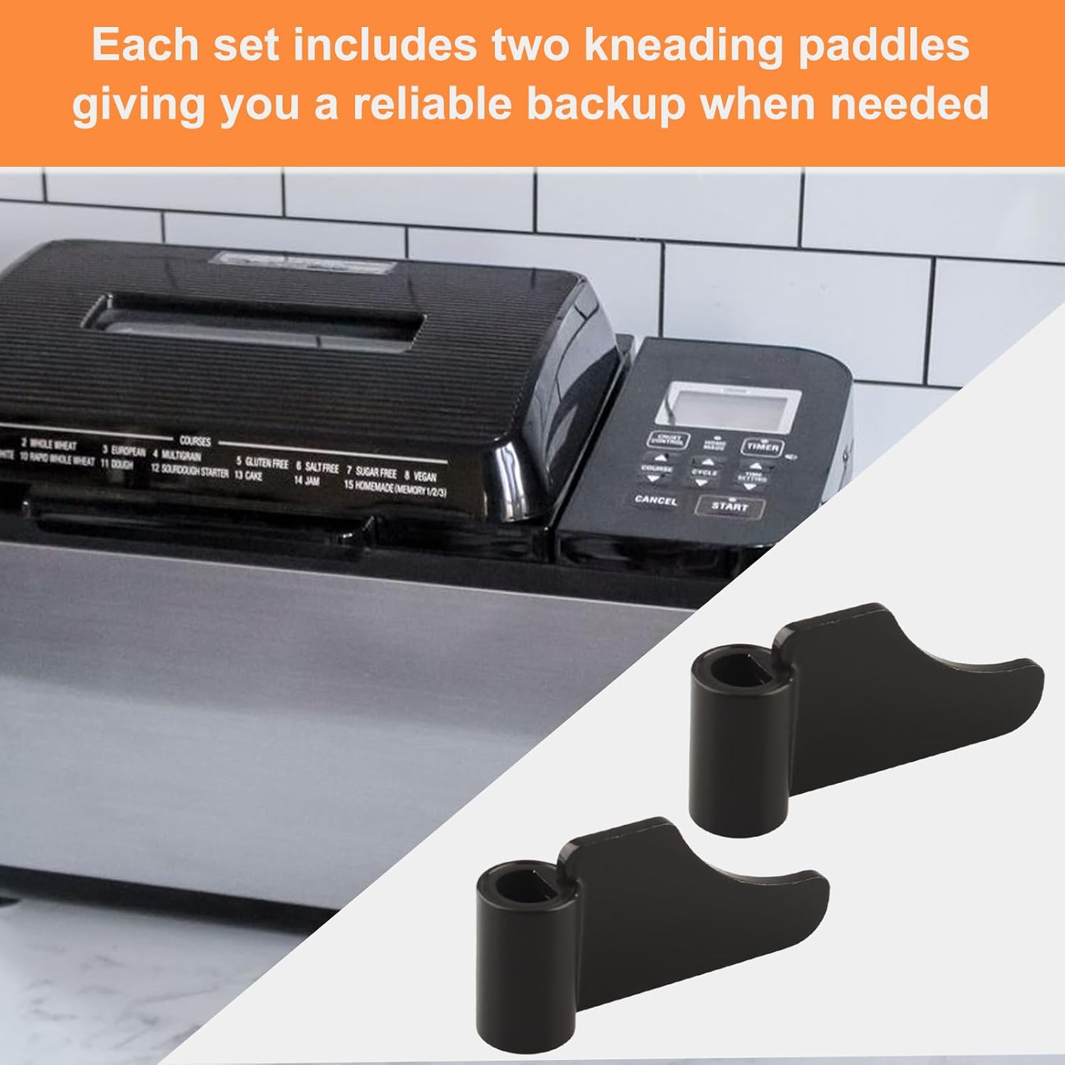 8-BBP-P070 Bread Machine Kneading Paddle Fits for Zojirushi Bread Machine BB-PAC20 (2 Pack)