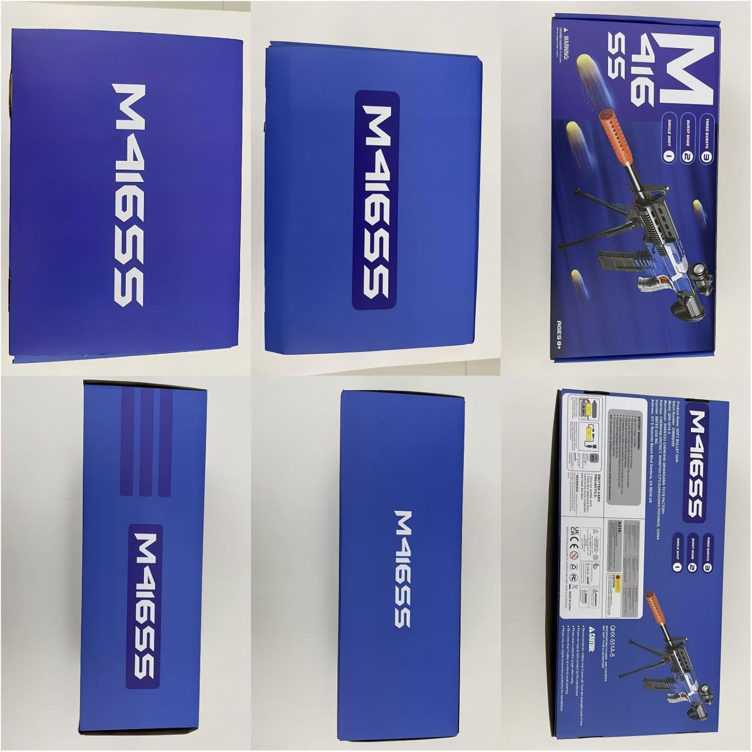 Toy Gun Automatic Sniper Rifle -3 Modes Toy Foam Blasters with Tactical Vest, Bipod, 2 Clips and 150 Darts, Electric Toys for Boys Age 8-12 Gifts for Birthday Xmas Blue